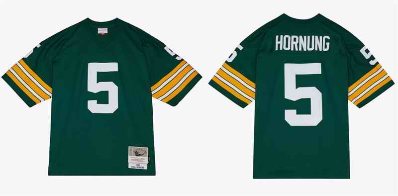 Men's Green Bay Packers #5 Paul Hornung Green Stitched Football Jersey